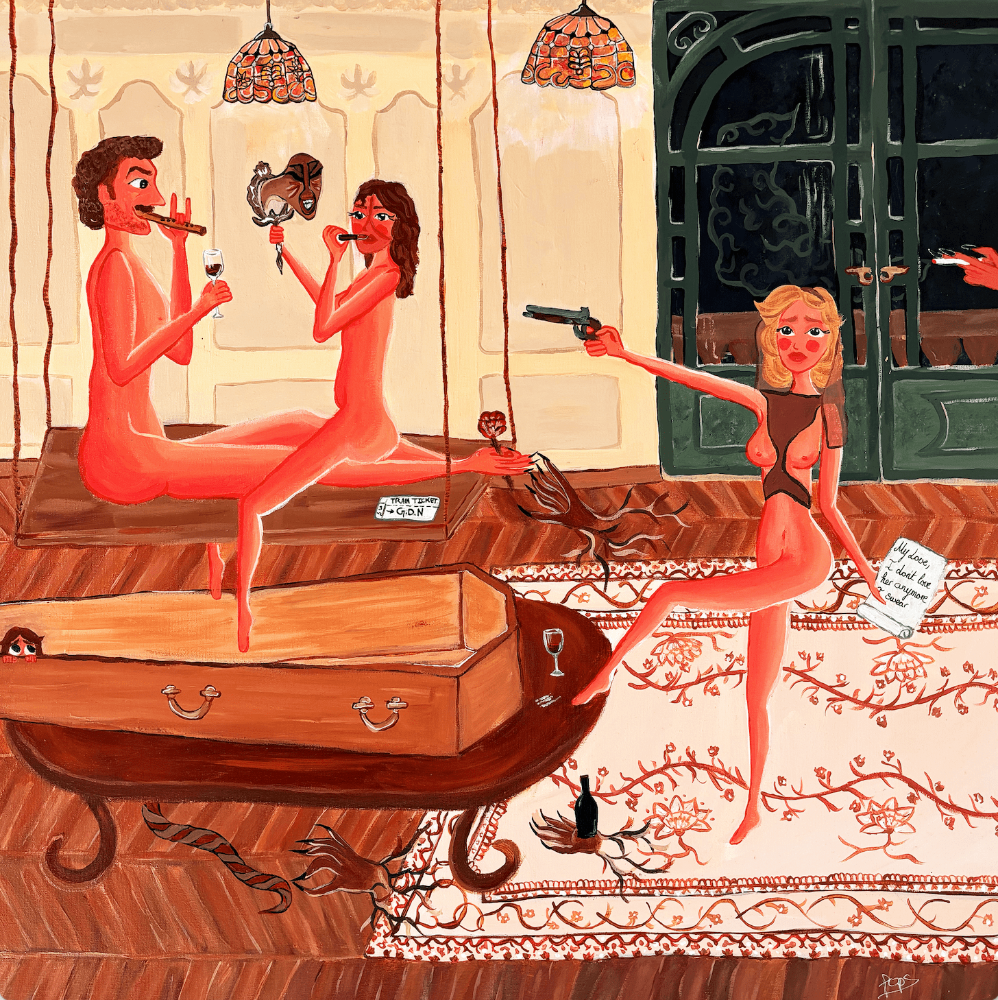 "La veuve et le joueur de pipeau" print